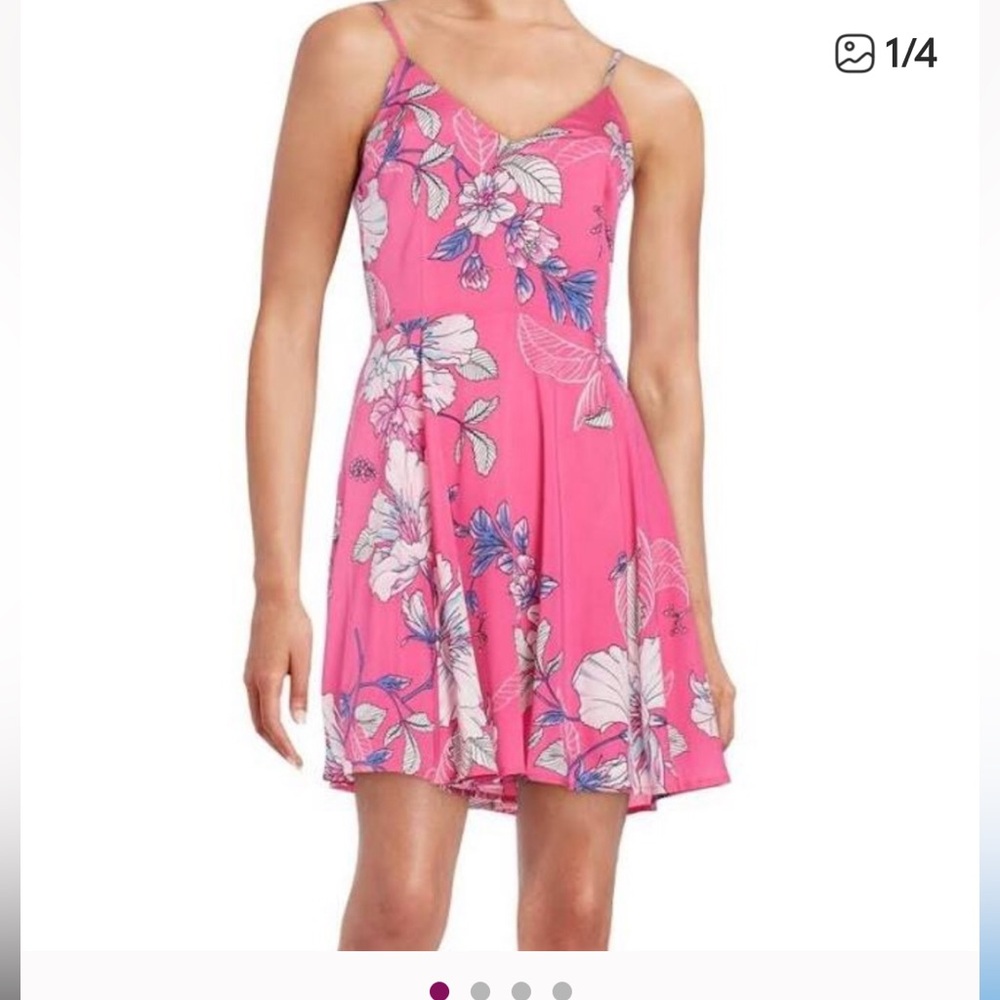 Yumi Kim Dress Pink Floral Spaghetti-Strap Sundress